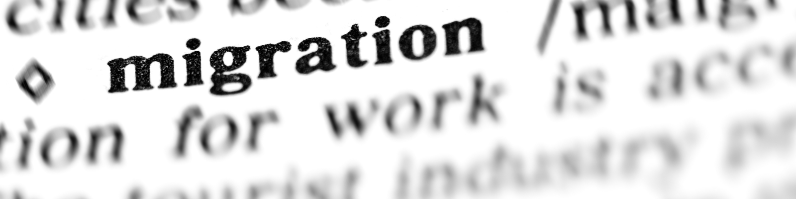 Dictionary entry for the word migration